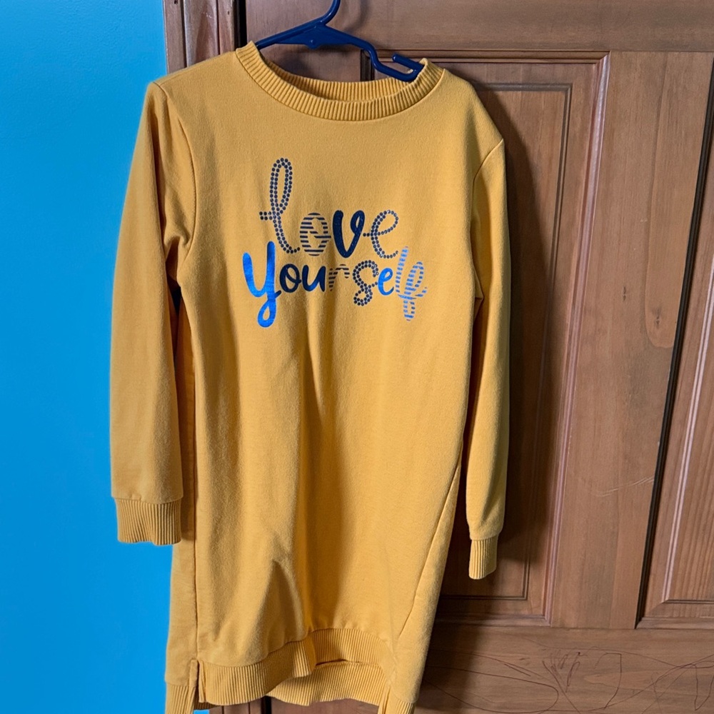 Wonder Nation Yellow Sweatshirt Dress